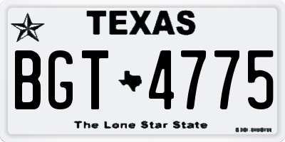 TX license plate BGT4775