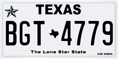 TX license plate BGT4779