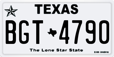 TX license plate BGT4790