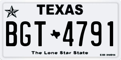TX license plate BGT4791