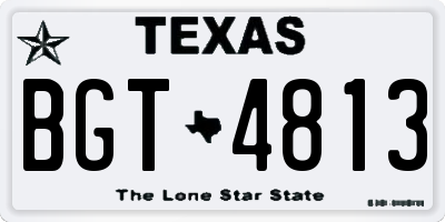 TX license plate BGT4813