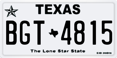 TX license plate BGT4815
