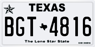 TX license plate BGT4816