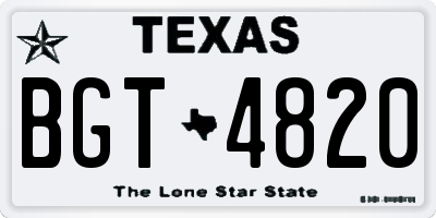 TX license plate BGT4820