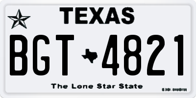 TX license plate BGT4821