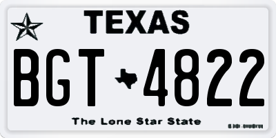 TX license plate BGT4822