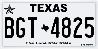 TX license plate BGT4825