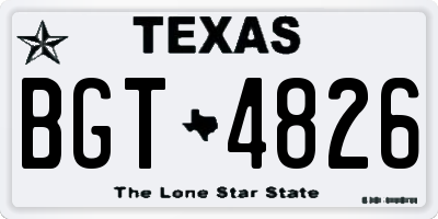 TX license plate BGT4826