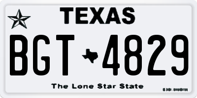 TX license plate BGT4829