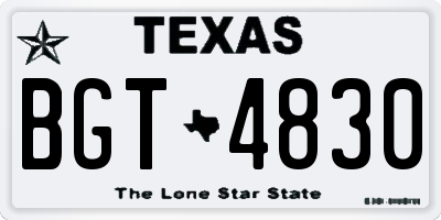TX license plate BGT4830