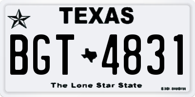 TX license plate BGT4831