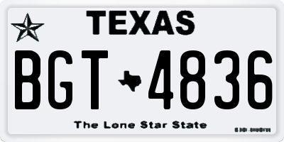 TX license plate BGT4836