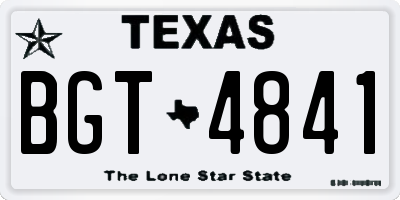 TX license plate BGT4841