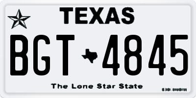 TX license plate BGT4845