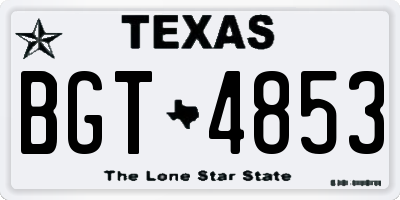 TX license plate BGT4853
