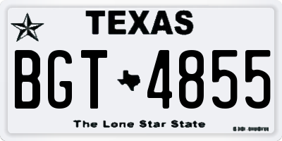 TX license plate BGT4855