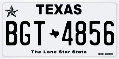 TX license plate BGT4856