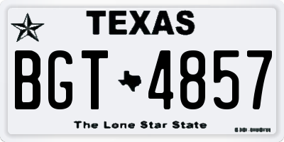 TX license plate BGT4857
