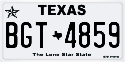 TX license plate BGT4859