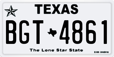 TX license plate BGT4861