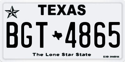 TX license plate BGT4865