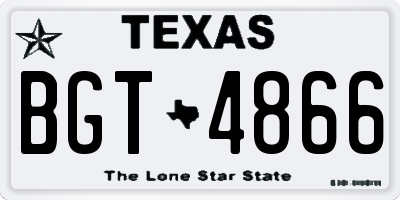 TX license plate BGT4866