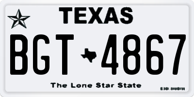 TX license plate BGT4867