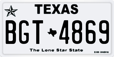 TX license plate BGT4869