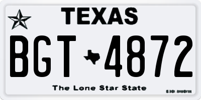 TX license plate BGT4872