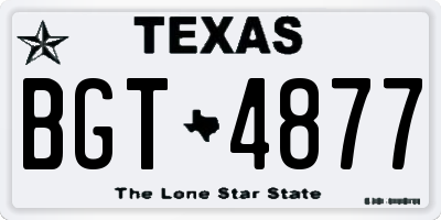 TX license plate BGT4877