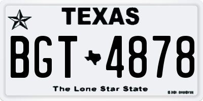TX license plate BGT4878