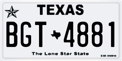 TX license plate BGT4881