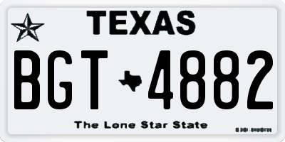 TX license plate BGT4882