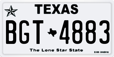 TX license plate BGT4883