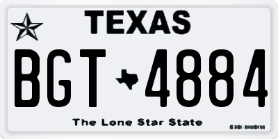 TX license plate BGT4884