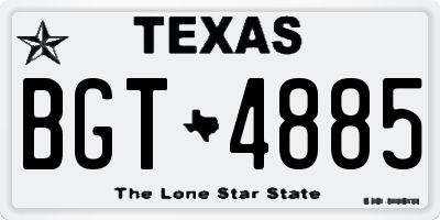 TX license plate BGT4885