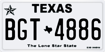 TX license plate BGT4886