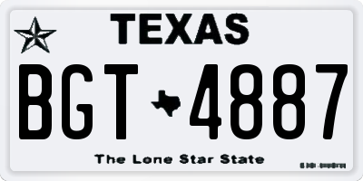 TX license plate BGT4887