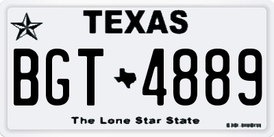 TX license plate BGT4889