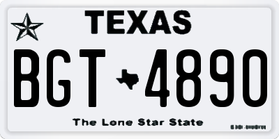 TX license plate BGT4890