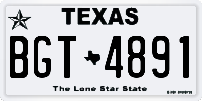 TX license plate BGT4891