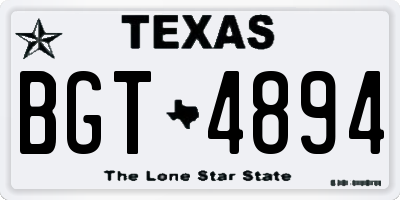 TX license plate BGT4894