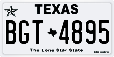 TX license plate BGT4895