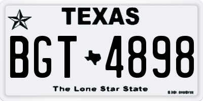 TX license plate BGT4898