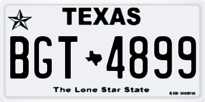 TX license plate BGT4899