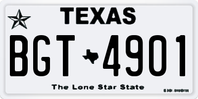 TX license plate BGT4901