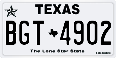 TX license plate BGT4902