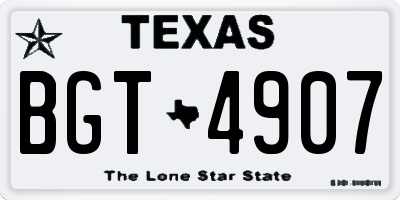 TX license plate BGT4907