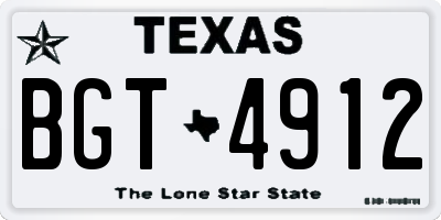 TX license plate BGT4912
