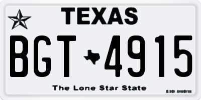 TX license plate BGT4915